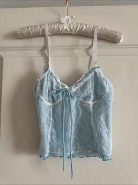 Light Blue Lace Cami Top